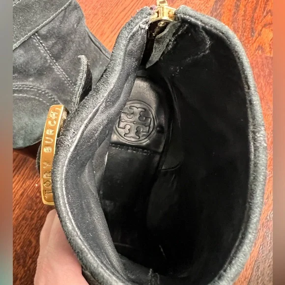 Tory Burch  Black Suede Booties - sz 7.5 - Picture 7 of 14